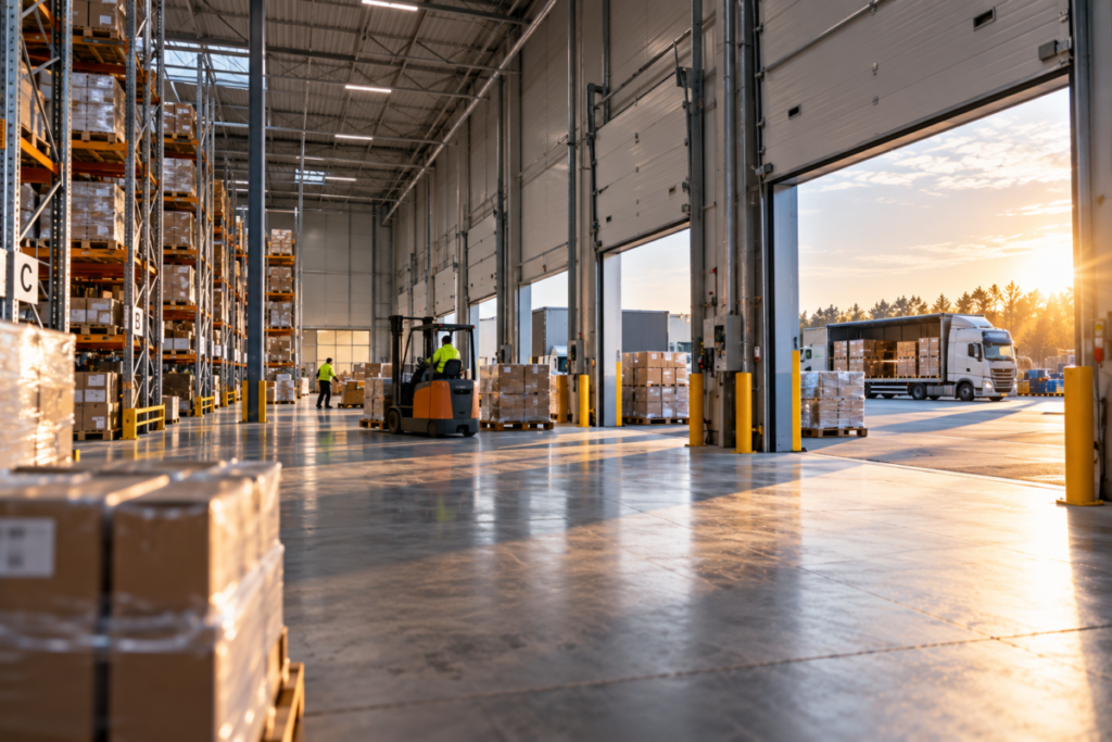 Overvejer I at skifte fra gas til varmepumpe? Se, hvad porte, loftshøjde, zoner og drift betyder i lager- og logistikbygninger.